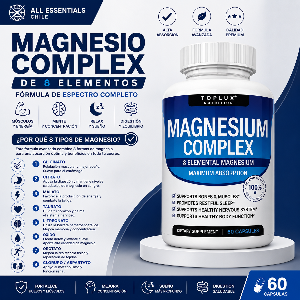 MAGNESIO COMPLEX 8 1000 MG