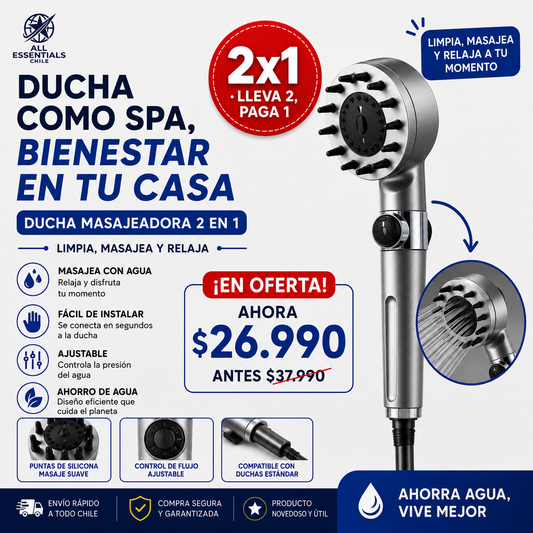 🔥 Cabezal Ducha Masajeadora Spa