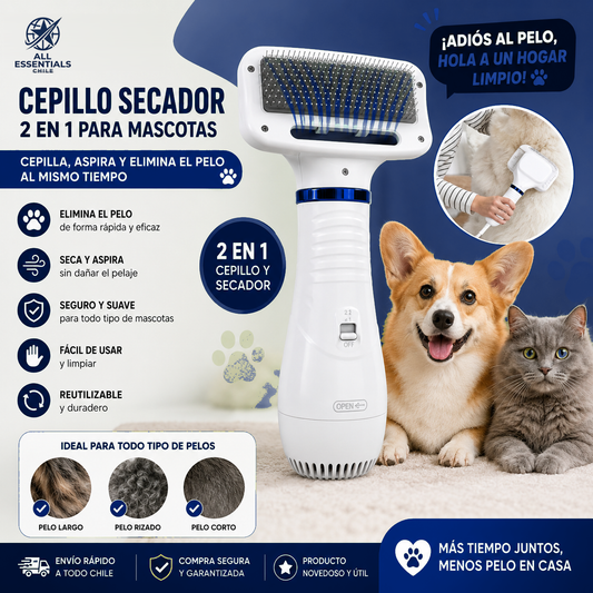 Peine Secador 2 en 1 – Pelaje Brillante y Sin Enredos